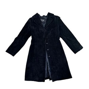 Extasy Made in Italy Suede Trench Coat Mid Length.